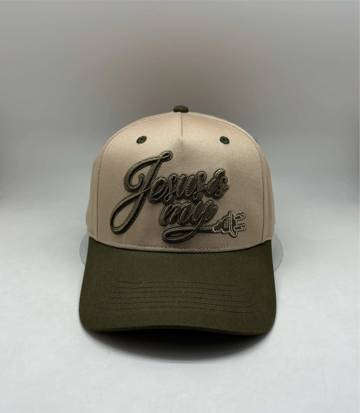 Jesus Is My Plug - SnapBack (Military/Tan)
