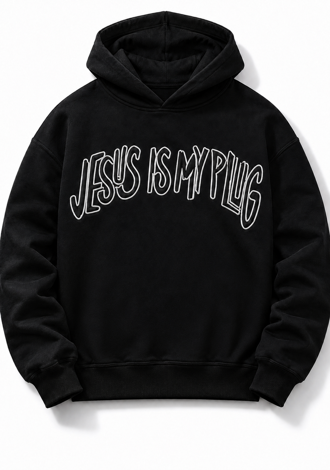 Jesus Is My Plug Black Hoodie | Heavyweight Unisex Hoodie