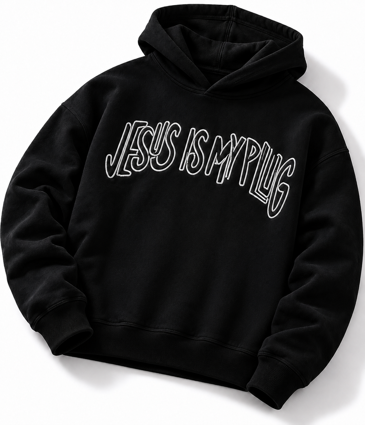Jesus Is My Plug Black Hoodie | Heavyweight Unisex Hoodie
