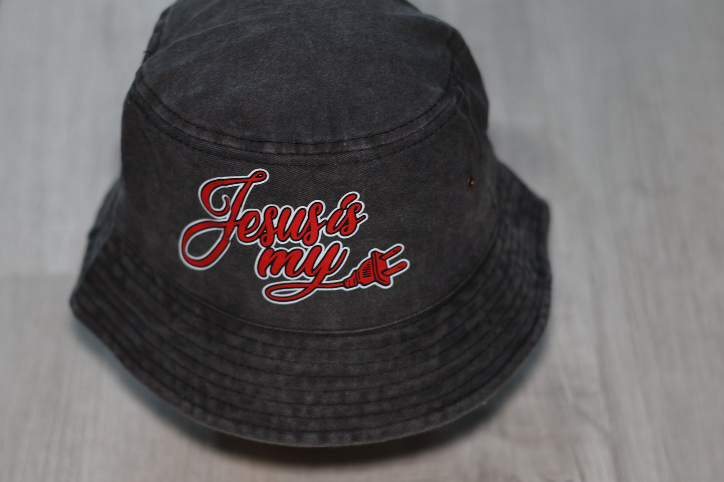 Jesus Is My Plug Bucket Hat - Red