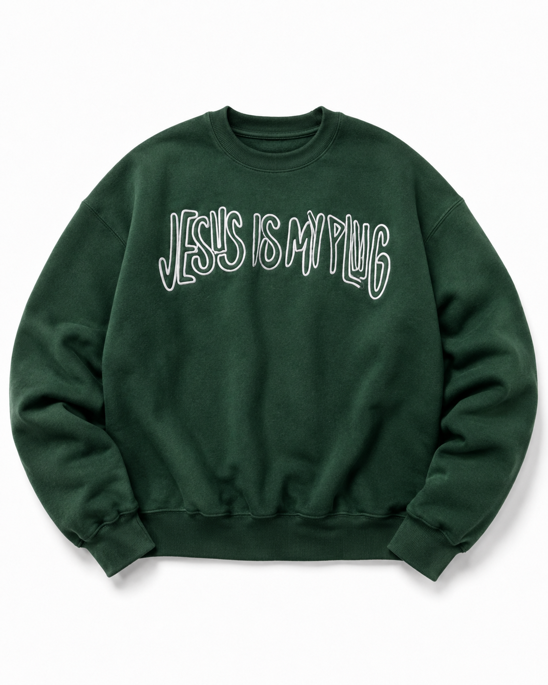 Green Jesus Is My Plug Crewneck | Unisex Christian Streetwear